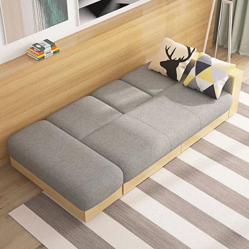 Canapé convertible moderne gris/blanc de 80,7 po avec rangement 