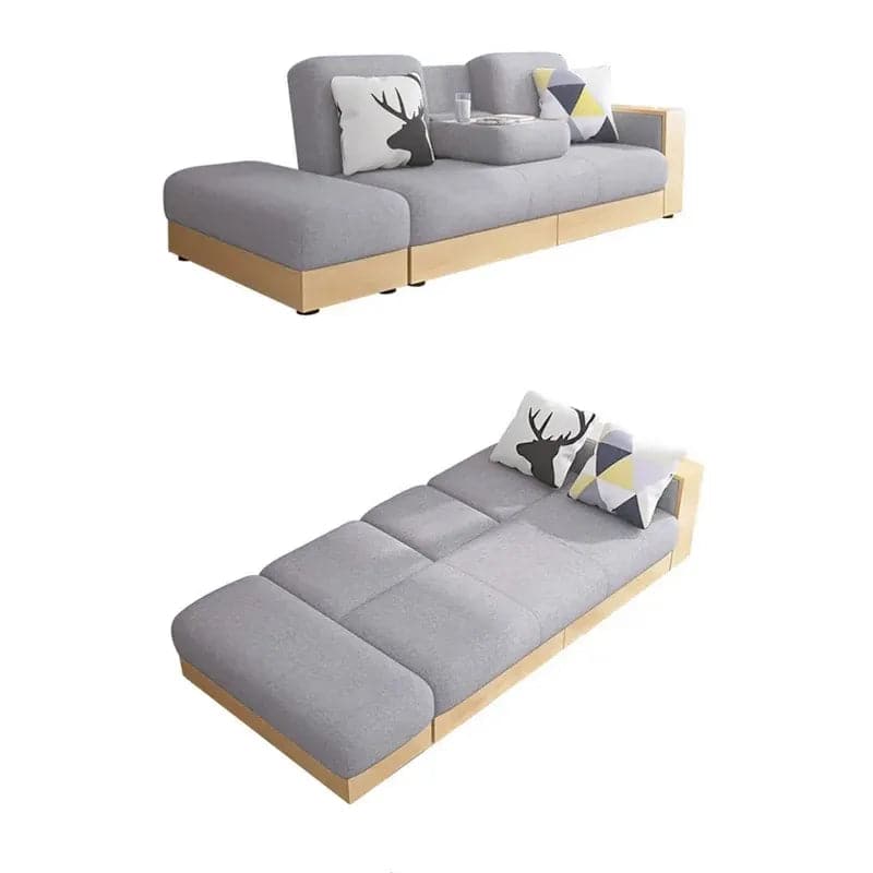 Canapé convertible moderne gris/blanc de 80,7 po avec rangement 