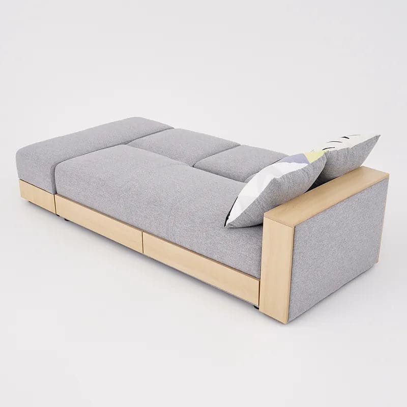 Canapé convertible moderne gris/blanc de 80,7 po avec rangement 