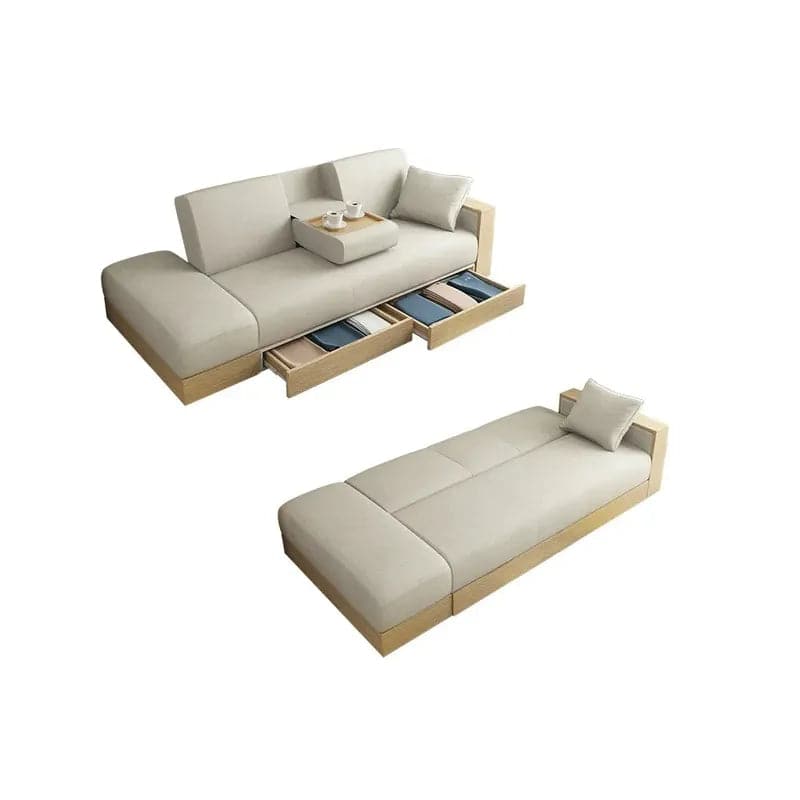 Canapé convertible moderne gris/blanc de 80,7 po avec rangement 