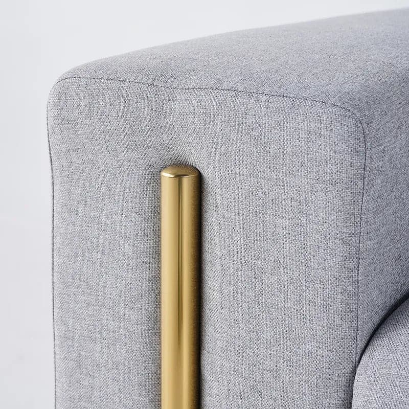 87" Modern Gray Cotton & Linen Upholstered 3-Seater Sofa for Living Room