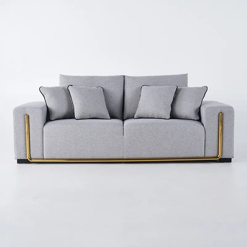 Canapé 3 places moderne rembourré en coton et lin gris de 87 po pour le salon