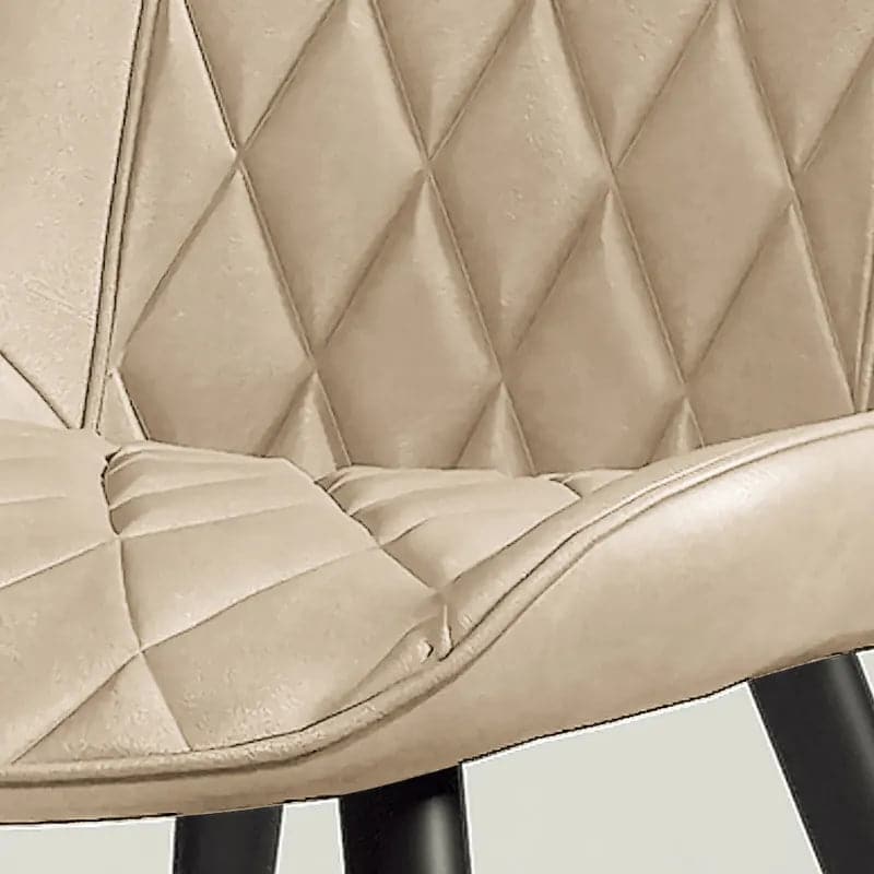 Chaise de salle à manger beige, chaise d'appoint en cuir (ensemble de 2) avec dossier solide