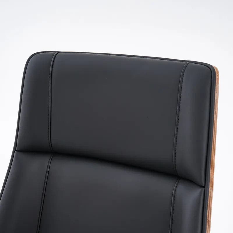 Orange&Black Faux Leather Office Chair Desk Chair with Wheels & Adjustable Height#Black