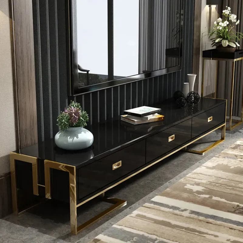 Gold and black tv stand online