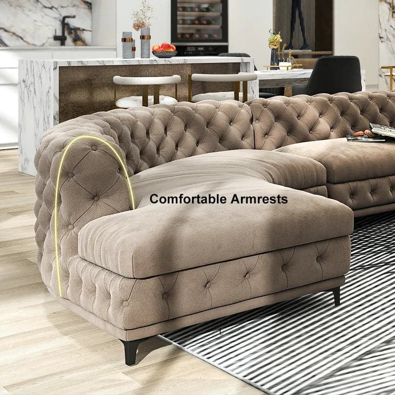 Curved shop chesterfield sofa