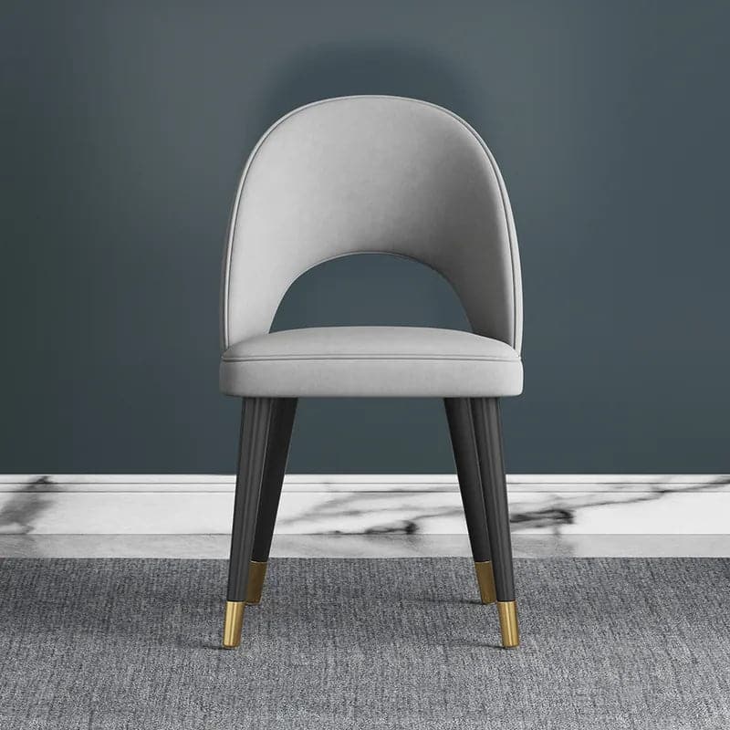 Modern Upholstered Light Gray&Deep Gray&Black Dining Chair Upholstered Velvet Side Chairs Open Back (Set of 2)