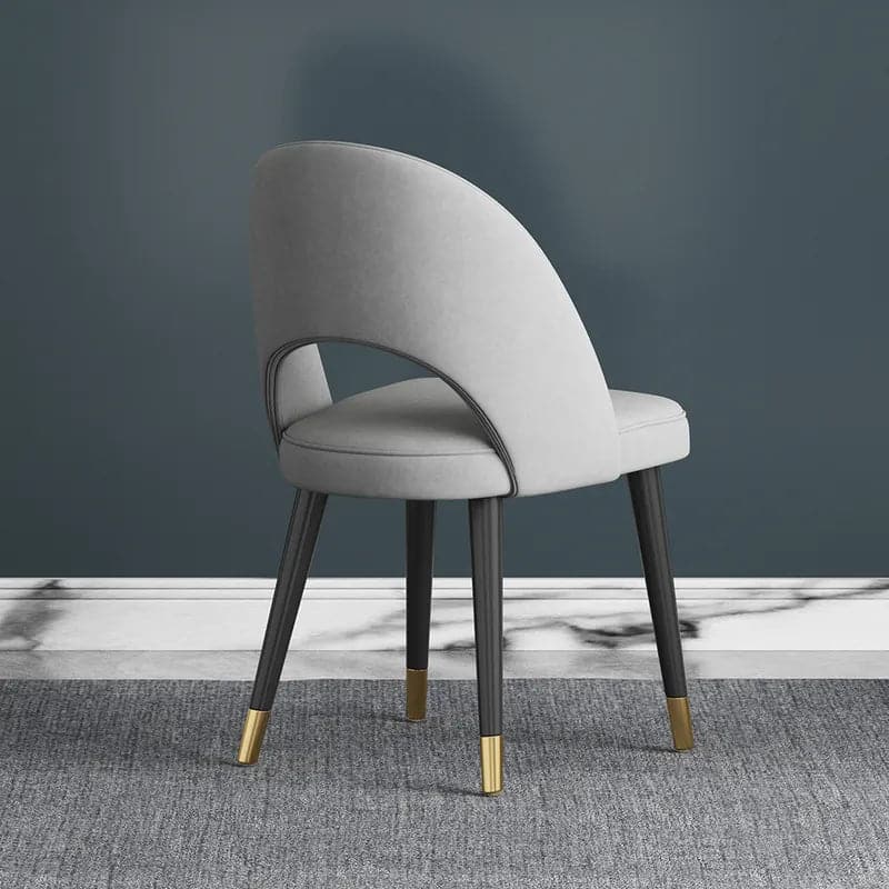 Modern Upholstered Light Gray&Deep Gray&Black Dining Chair Upholstered Velvet Side Chairs Open Back (Set of 2)