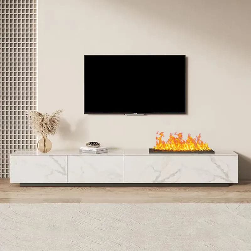 Humidificateur de cheminée électrique, meuble TV en faux marbre avec télécommande pour téléviseurs jusqu'à 75"