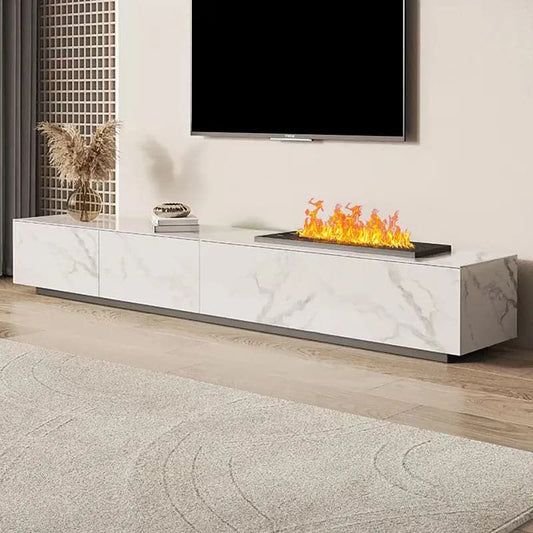Electric Fireplace Humidifier TV Stand Faux Marble with Remote Control for TVs Up to 75"