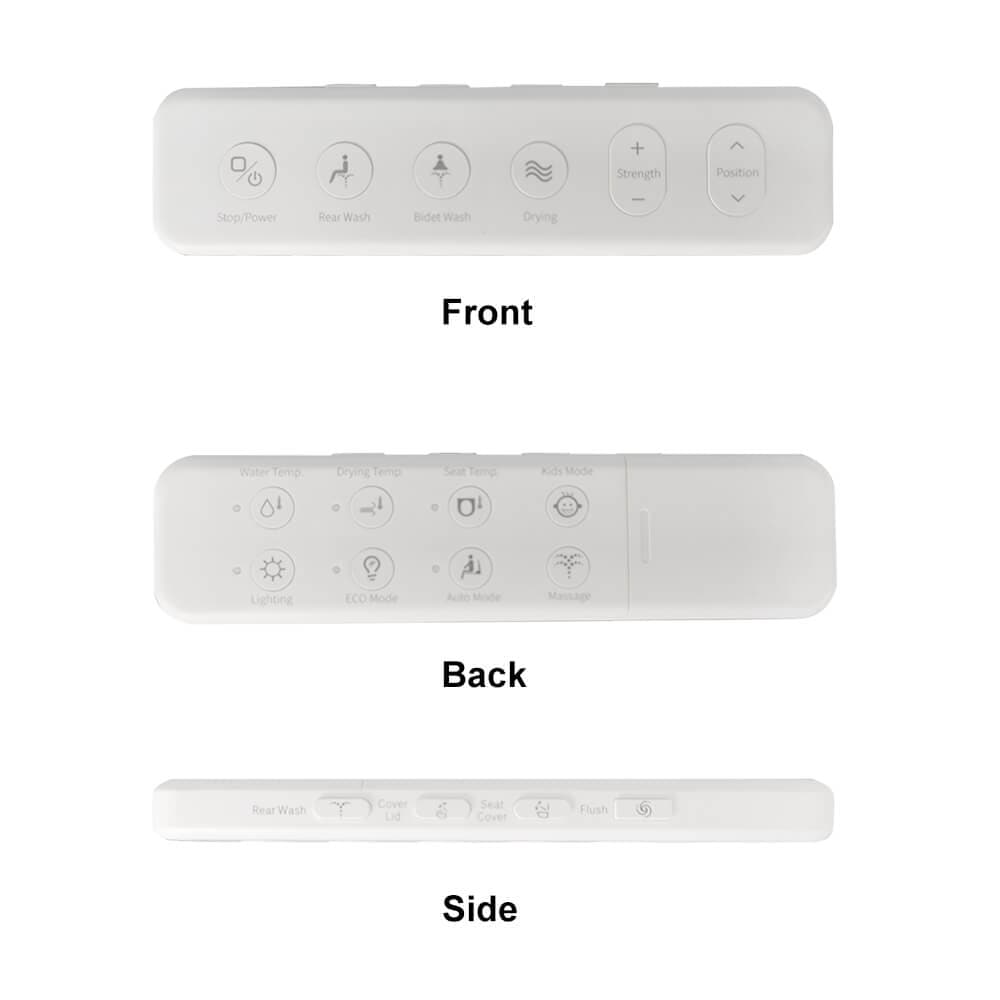 Elongated One-Piece Wall Mounted Smart Toilet with In-Wall Tank & Carrier System