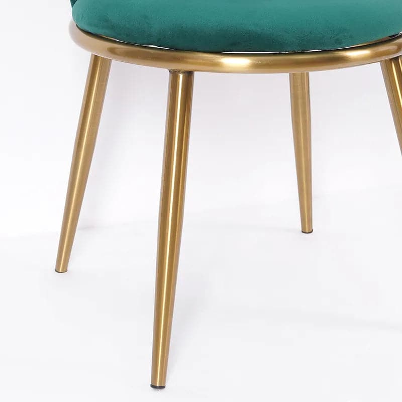 Chaise de salle à manger moderne en velours, chaise d'appoint rembourrée à dossier haut et pieds dorés, ensemble de 2