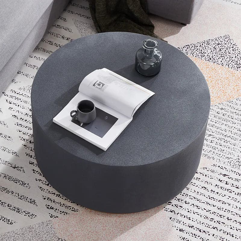 Industrial coffee table round cement coffee table in online deep gray