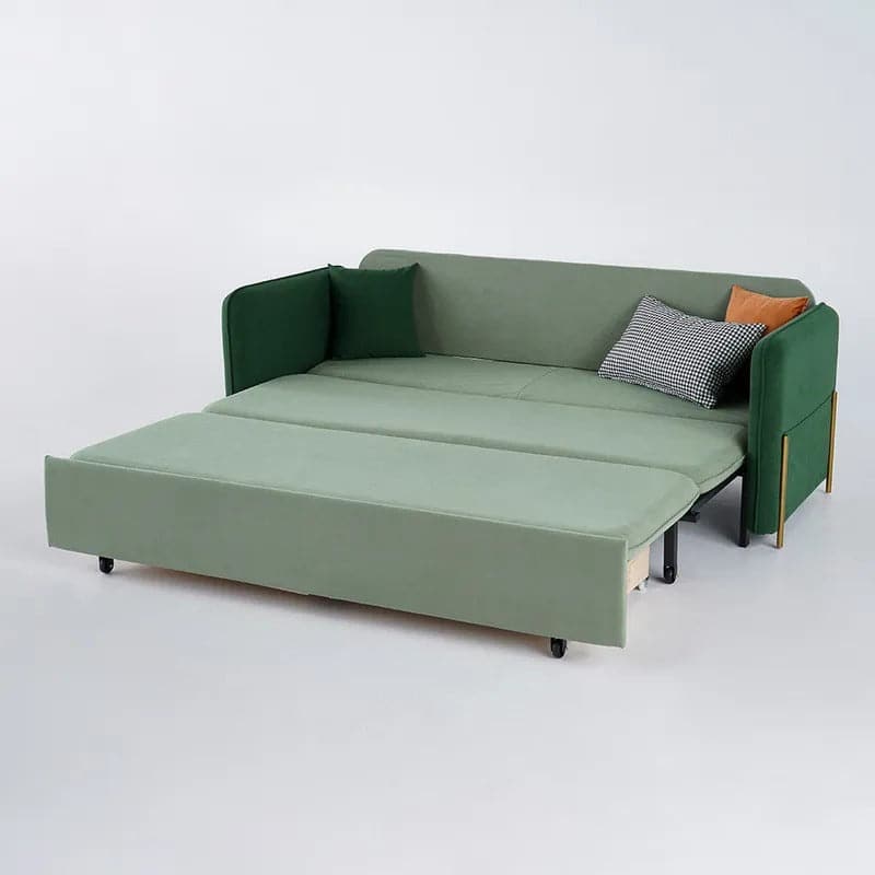 79 Inches King Sleeper Sofa Green Upholstered Convertible Sofa Bed#Green