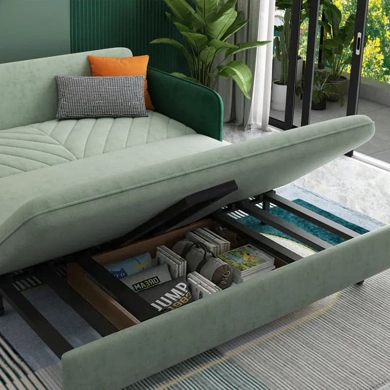 79 Inches King Sleeper Sofa Green Upholstered Convertible Sofa Bed#Green