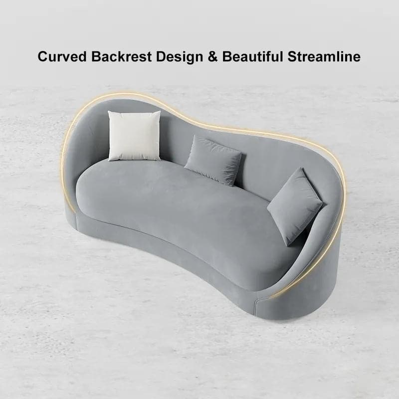 Modern Streamline 3-Seat Sofa with Lumbar Support - White