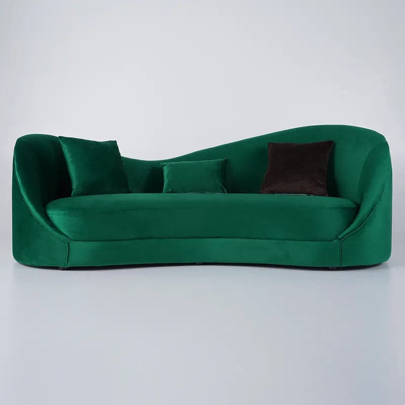 Luxury Green Velvet Upholstered Sofa 3-Seater Sofa Solid Wood Frame 84" Sofa