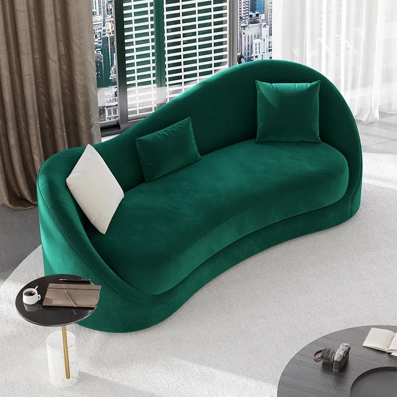 Canapé rembourré en velours vert de luxe, canapé 3 places, cadre en bois massif, canapé de 84 pouces