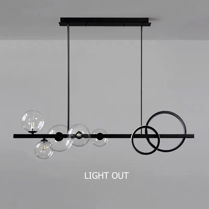 Abat-jour globe en verre minimaliste à 5 lumières Spoutnik Kitchen Island Light Globe Light Noir