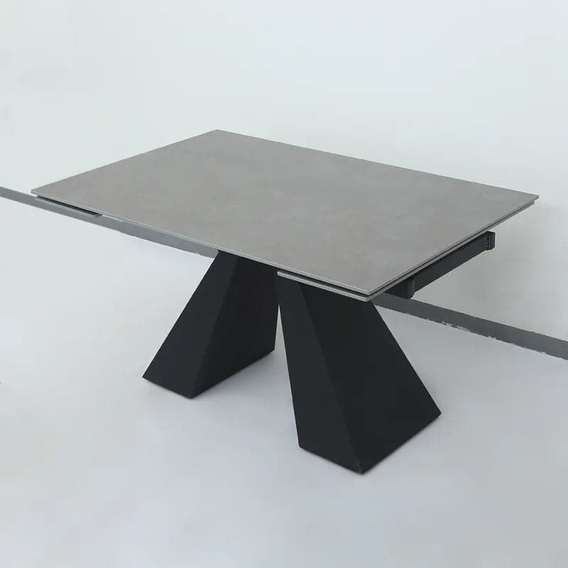 Table à manger pliante de luxe rectangulaire en dalle de roche rétractable minimaliste