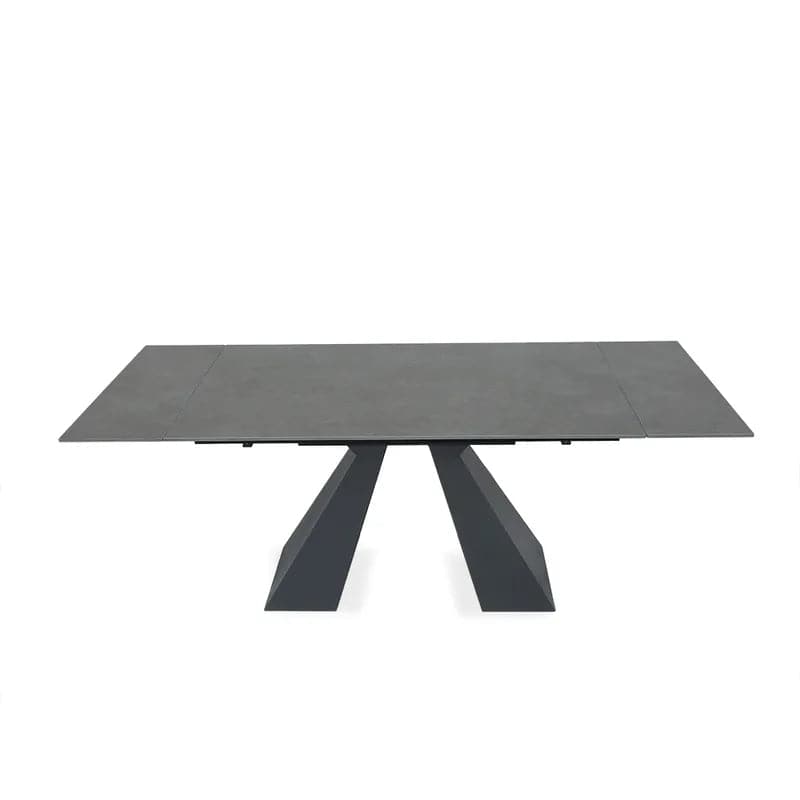 Table à manger pliante de luxe rectangulaire en dalle de roche rétractable minimaliste
