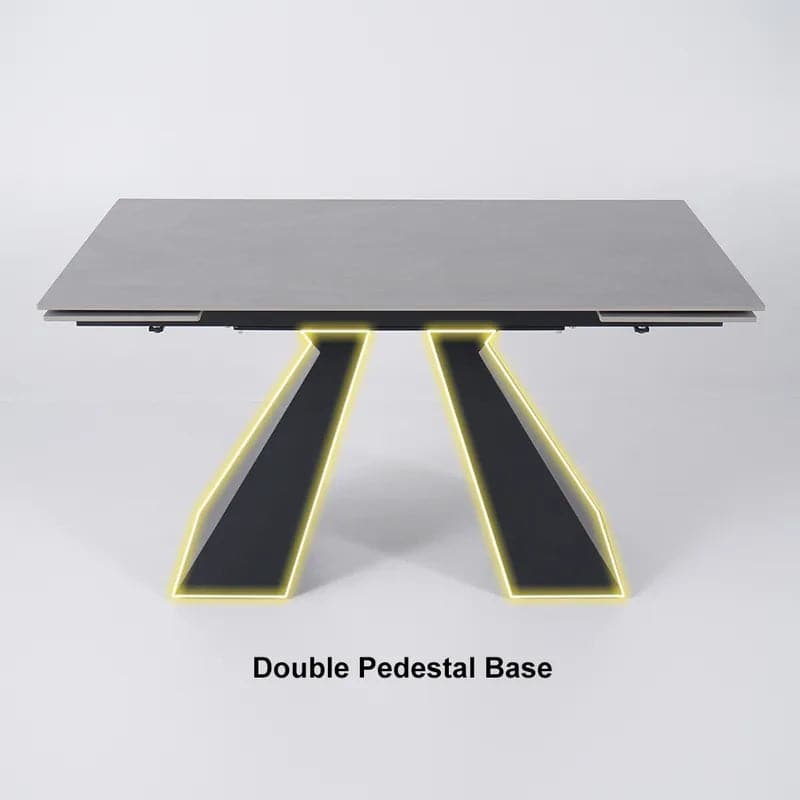 Imported slate simple modern carbon steel rotating deformation dining table  retractable folding dining table
