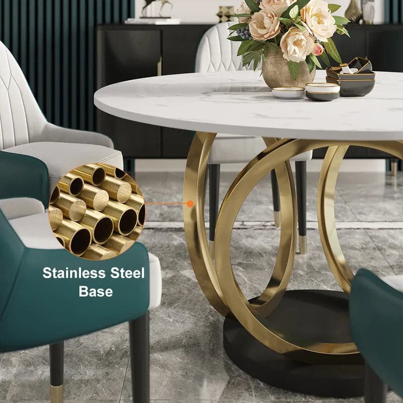 Brass Round Dining Table Base For 6-8 People