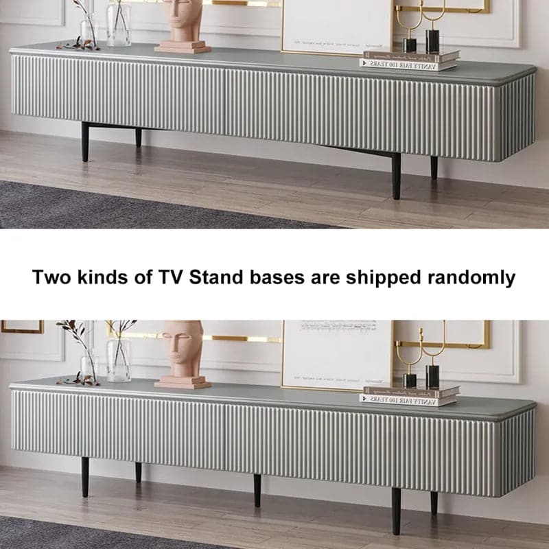 Modern 70.9 Inch TV Stand with Drawers Line Media Console with Black Metal Legs#Gray