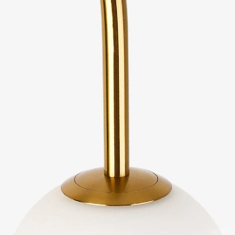 Lampadaire arc moderne de 60 po avec étagère dorée, abat-jour en verre et base en marbre