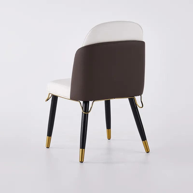Chaises de salle à manger modernes beiges et noires, chaise d'appoint rembourrée (Ensemble de 2)