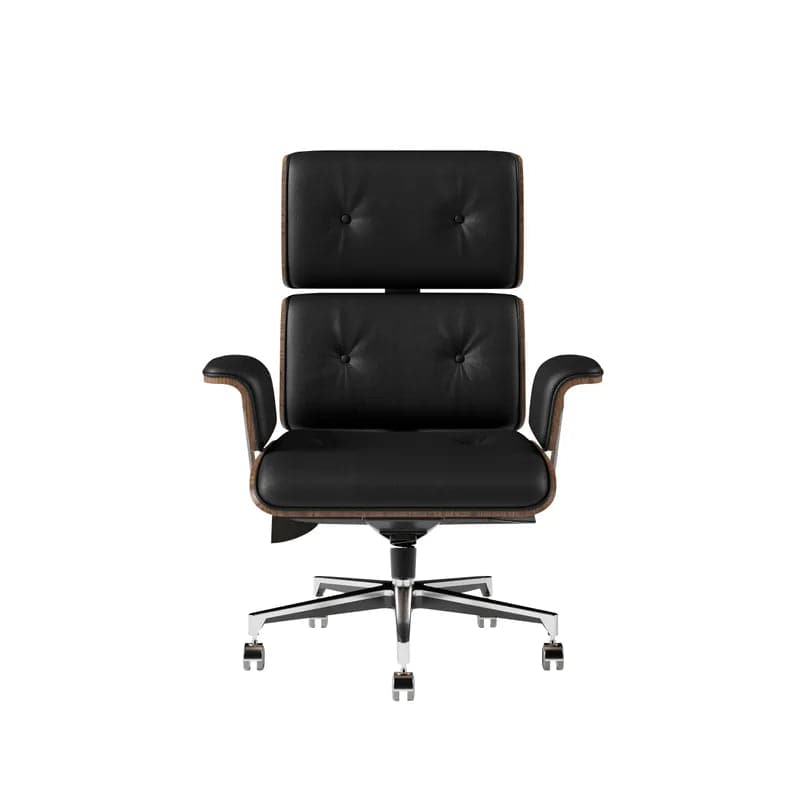 Modern Black Home Office Chair Upholstered Swivel Task Adjustable Height