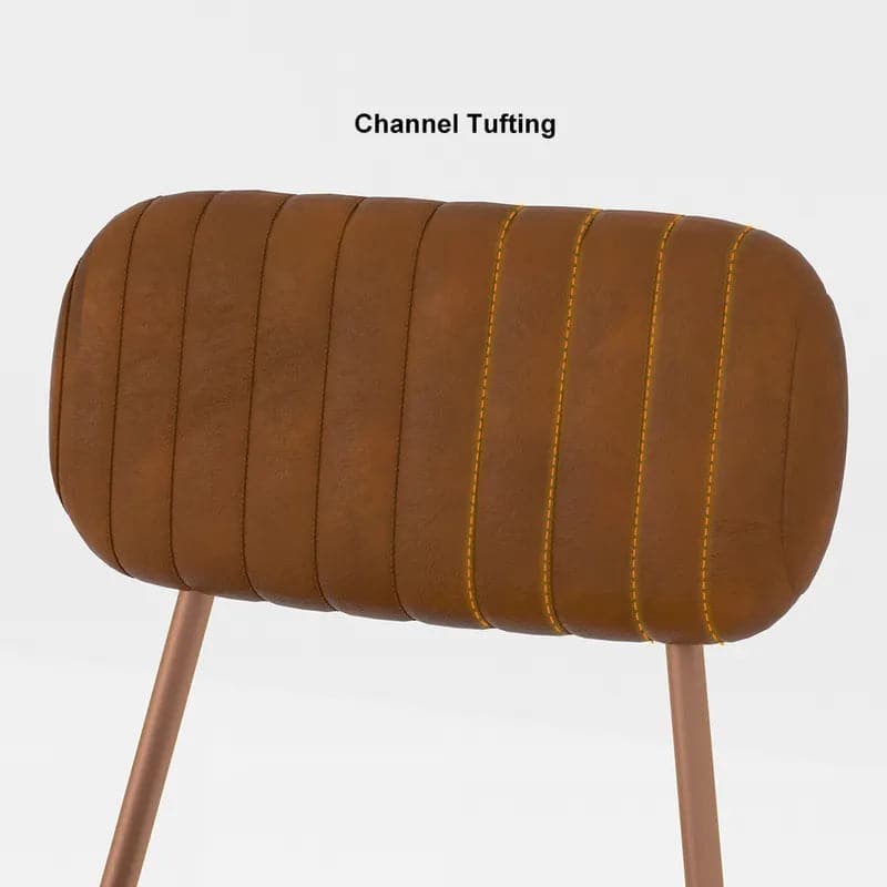 Chaises de salle à manger marron modernes (ensemble de 2) avec revêtement en similicuir et structure en métal