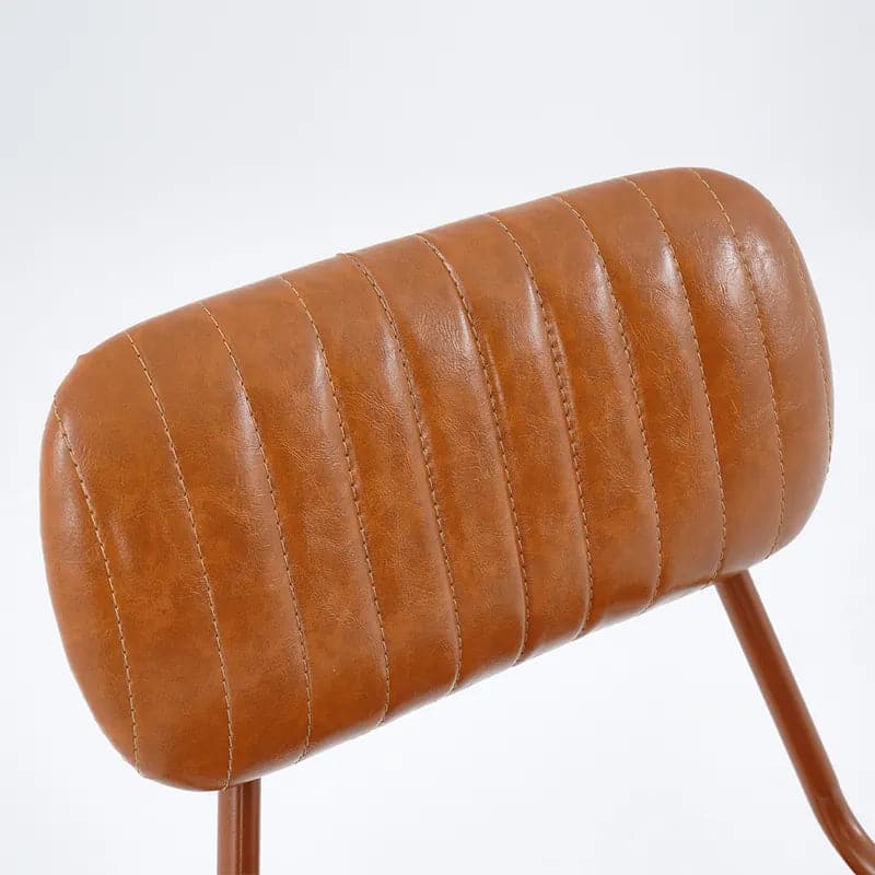 Chaises de salle à manger marron modernes (ensemble de 2) avec revêtement en similicuir et structure en métal