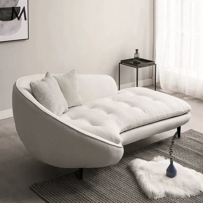 Canapé Chaise Longue moderne Canapé rembourré en lin Canapé 3 places avec pieds en acier