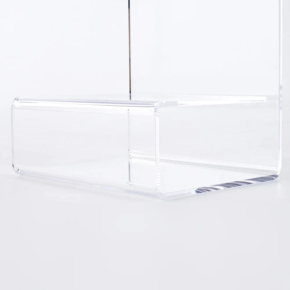 Modern Clear Acrylic End Table with Storage C-Shaped Side Table