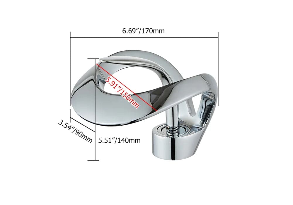 Modern Elegant Waterfall Bathroom Sink Faucet Single Handle Solid Brass in Chrome#Chrome