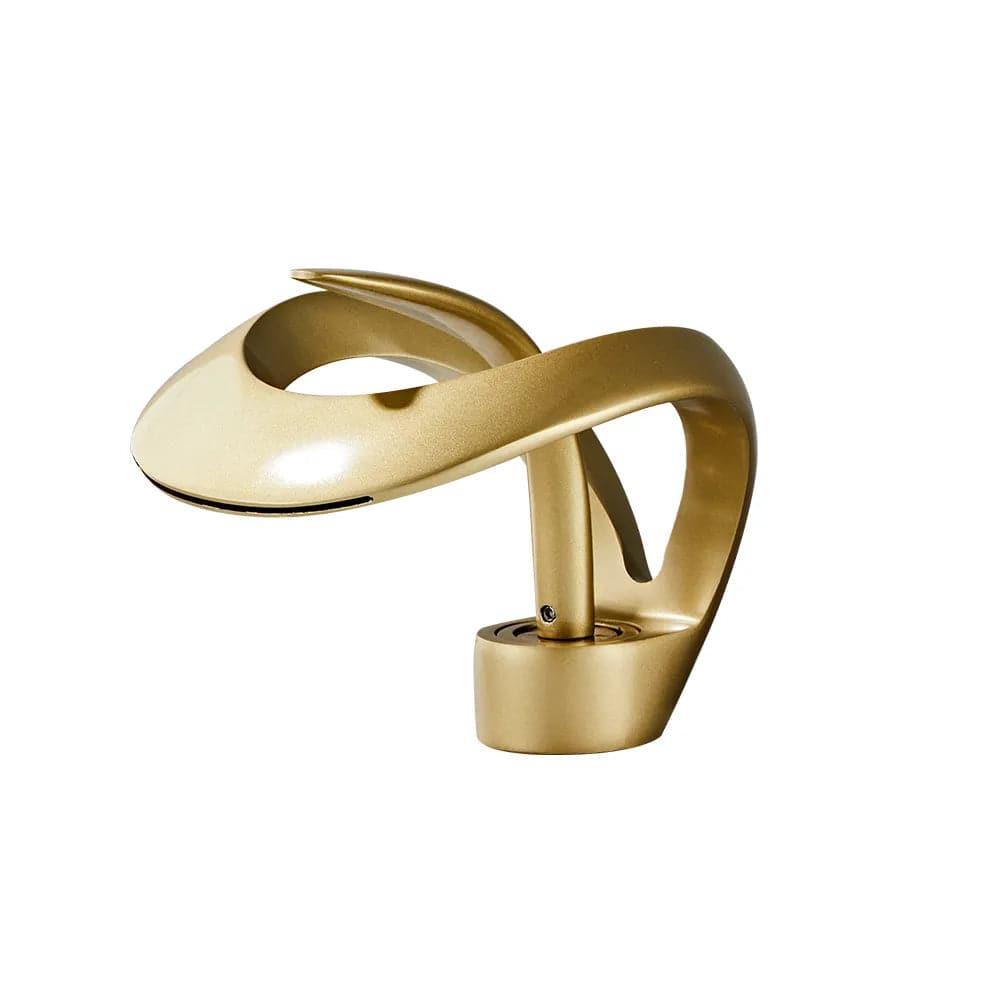 Modern Elegant Waterfall Bathroom Sink Faucet Single Handle Solid Brass in Gold#Gold