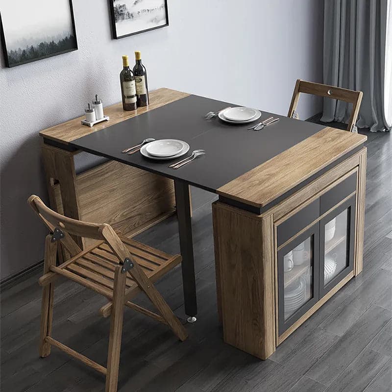 Modern Extendable Dining Table Set Rectangle Sideboard with Storage in ...