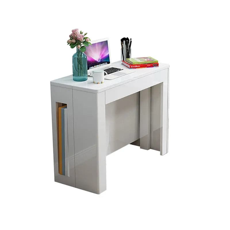 Modern Folding White Dining Table Movable Writing Desk