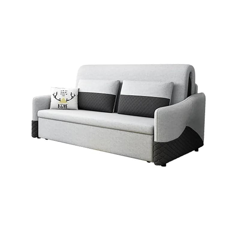 Modern Full Sleeper Sofa Linen Upholstered Convertible Sofa with Storage