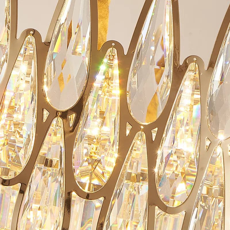 Lustre moderne en cristal doré à 6 lumières, 9 lumières et 14 lumières avec chaîne réglable