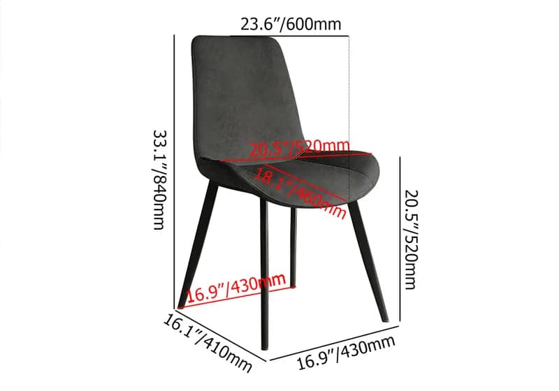 ModernGrayUpholsteredDiningChairsPULeather_Setof2#Gray