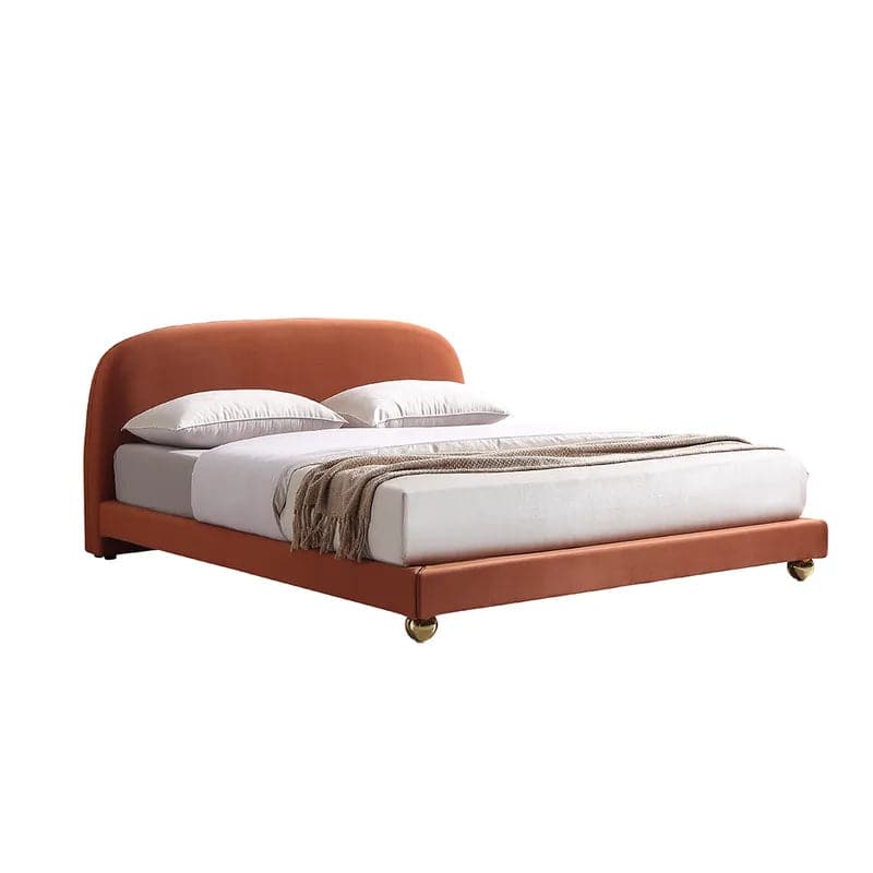 Modern King Upholstered Platform Bed Low Profile Cloud Bed