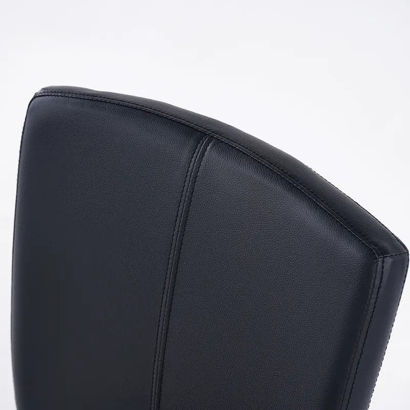 Modern Minimalist Upholstered Black PU Leather Dining Chairs (Set of 2) Gold Metal Base#Black