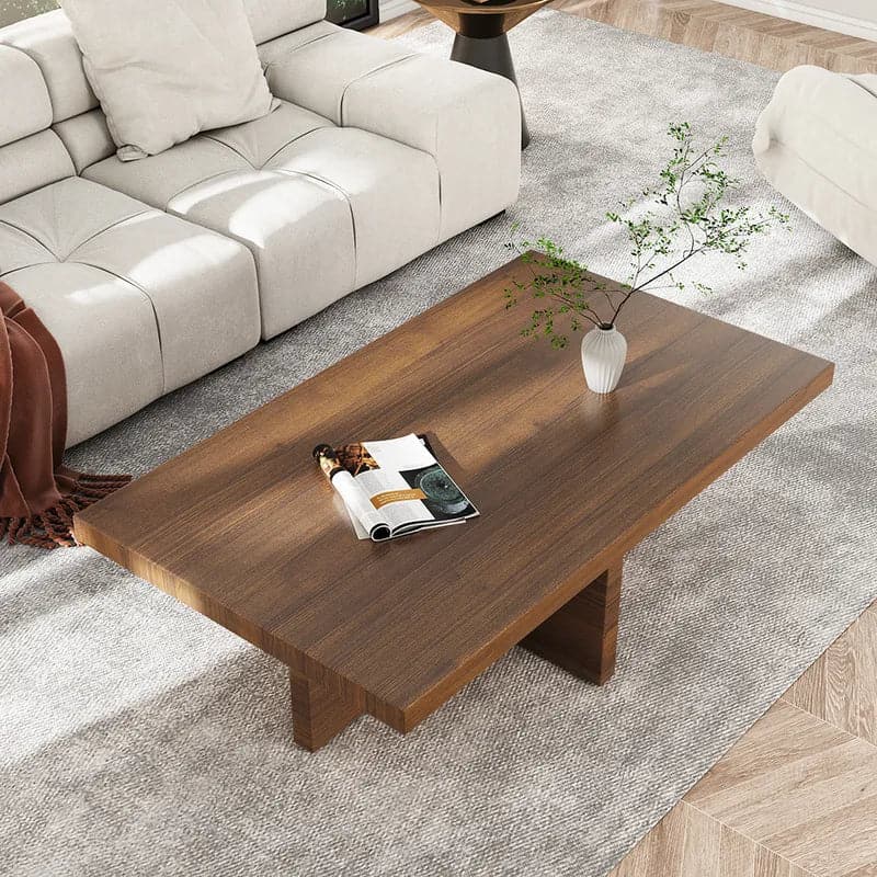 Modern Rectangle Wood Coffee Table Cocktail Table Distressed Finish#Distressed
