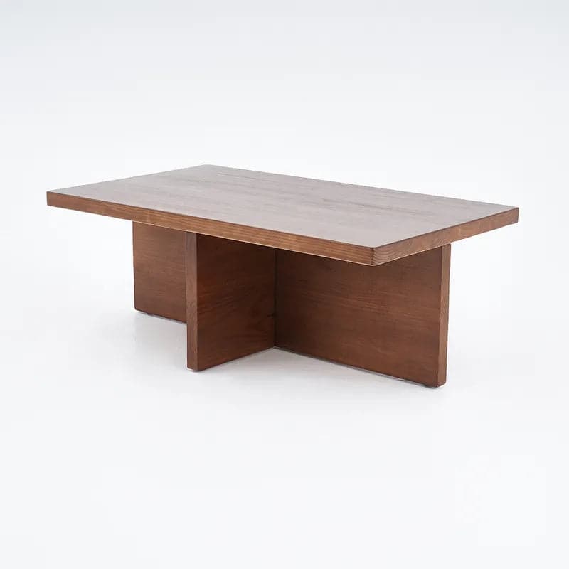 Modern Rectangle Wood Coffee Table Cocktail Table Distressed Finish#Distressed