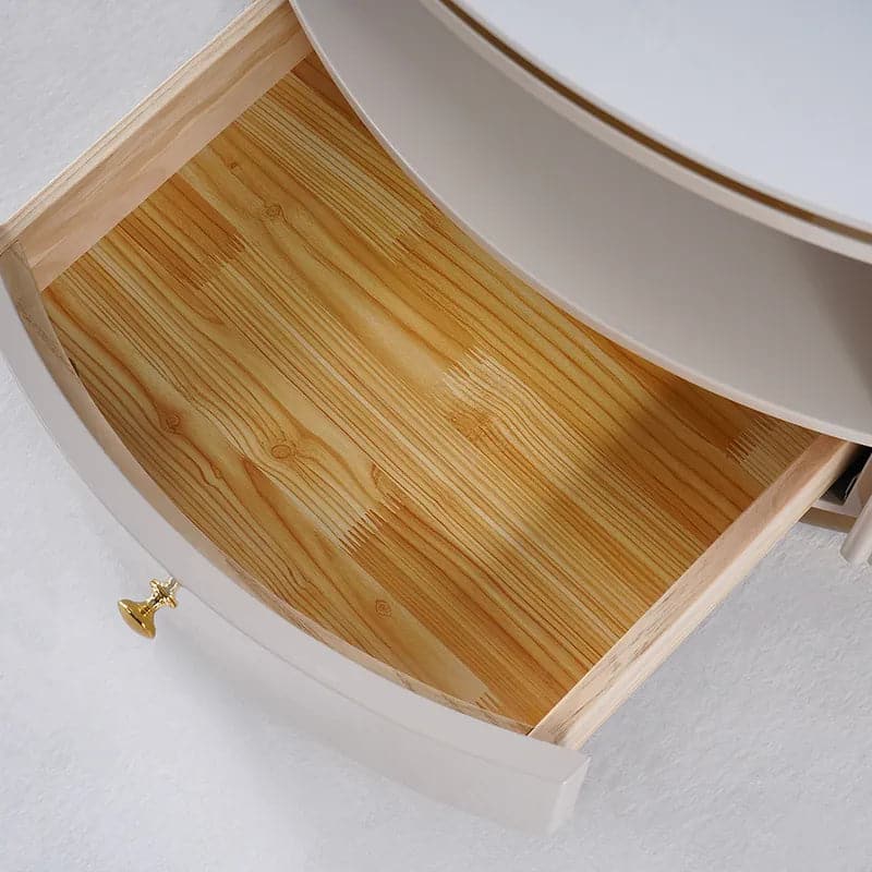 Table basse gigogne ronde moderne avec rangement en pierre frittée blanche, lot de 2 