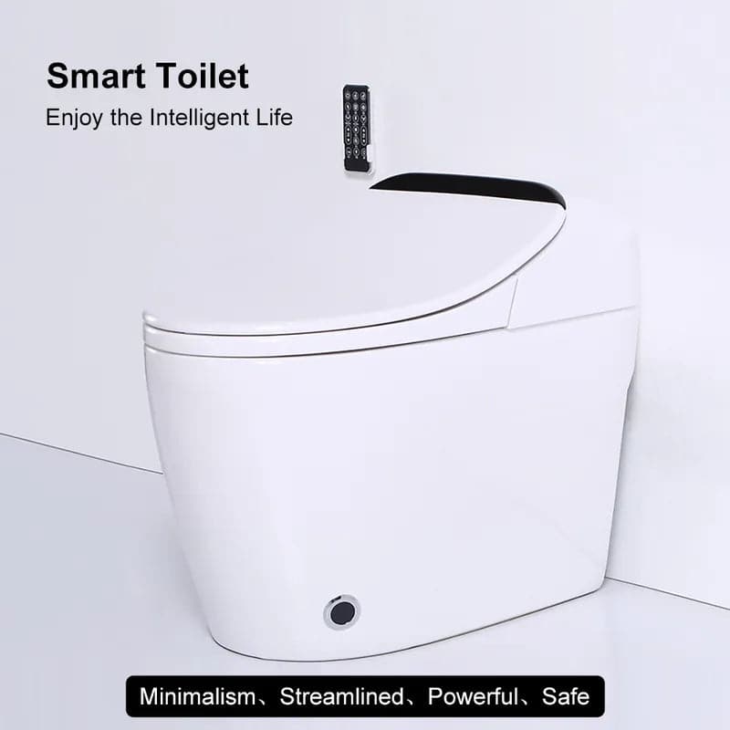 Modern Black Smart One-Piece 1.27 GPF Floor Mounted Elongated Toilet and  Bidet with Seat