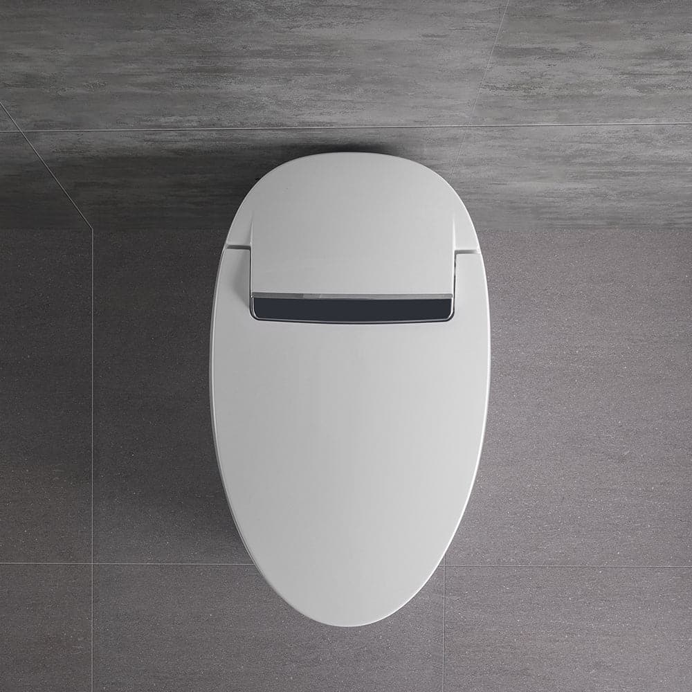Modern White/Black Smart One-Piece 1.28 GPF Elongated Automatic Toilet & Bidet with Seat#white-Automatic