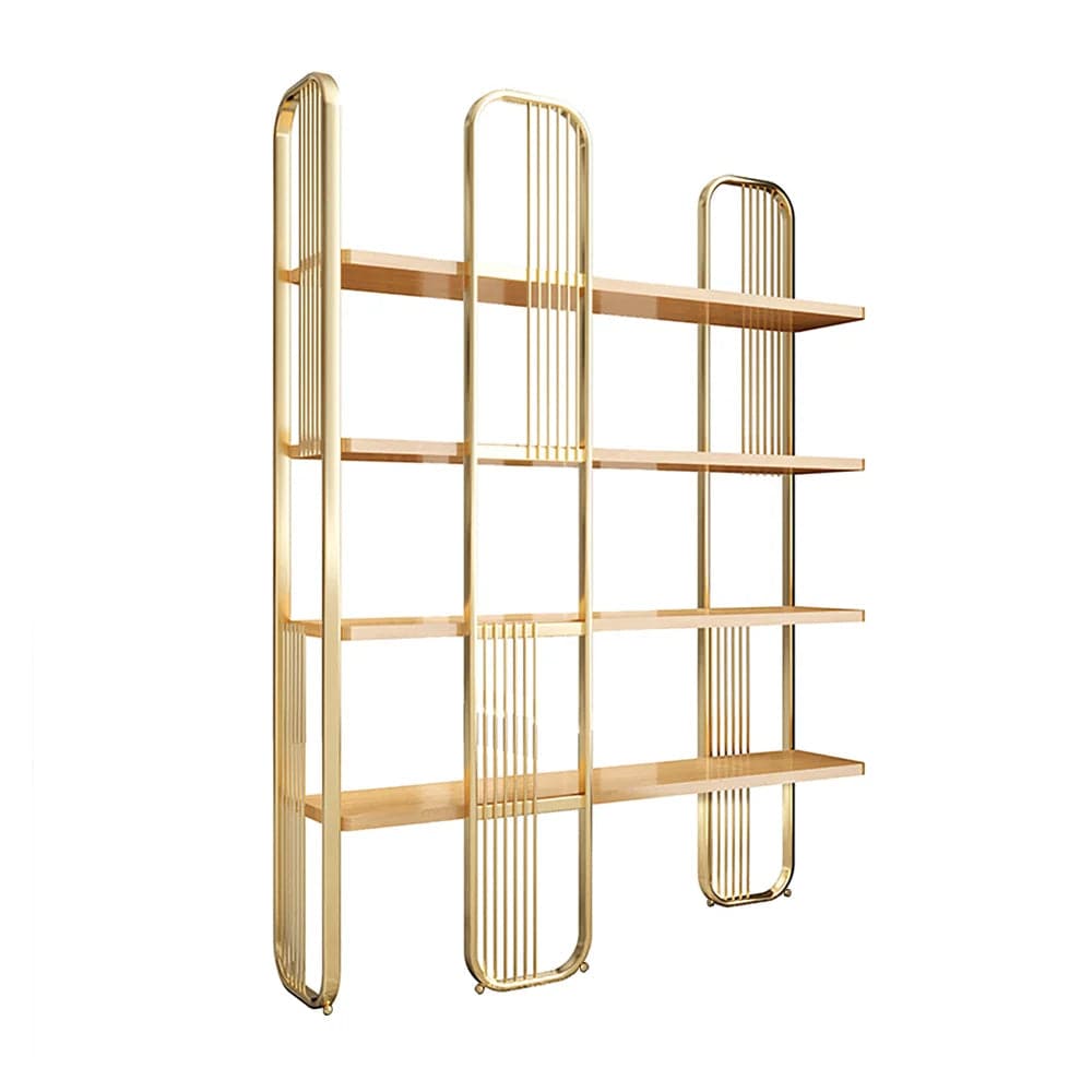 Modern Storage Standing Etagere Bookshelf 4 Tiers in Gold